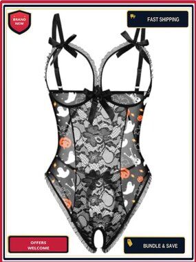 Avidlove Lace Babydoll Lingerie One Piece Bodysuit Sleepwear